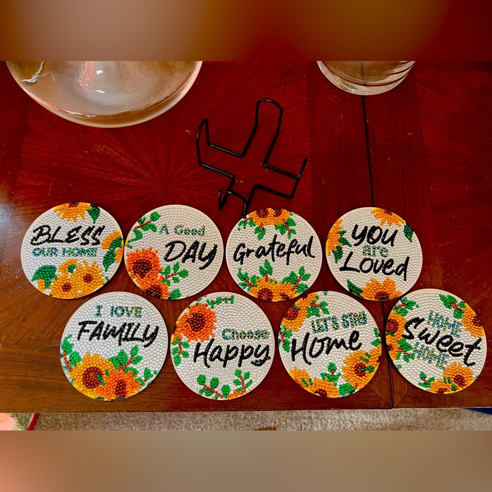 Handmade Diamond Crystal Beverage Coasters